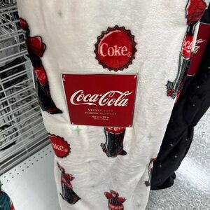 Coca Cola throw blanket White and Red
